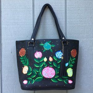 Hand Painted Mexican Tote Bag